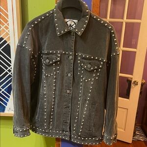 Michael Kors Studded Gray Jean Jacket